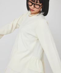 【torrazzo donna（トラッゾドンナ）】ミラノリブニット×後ろ布帛フレアトップス