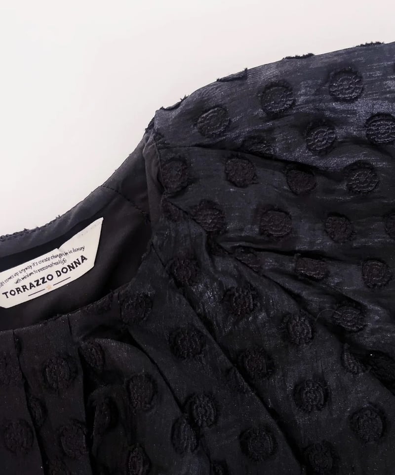 【BLACK】<TORRAZZO DONNA>ドット オーガンジー バルーン ブラウス UNITED ARROWS green label relaxing - 【BLACK】<TORRAZZO DONNA