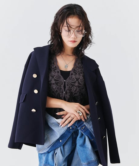 【torrazzo donna（トラッゾドンナ）】立体コード刺繍レース ベスト