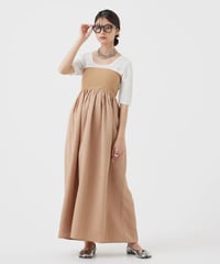 【torrazzo donna（トラッゾドンナ）】ジャガードハイブリッドベアトップワンピース