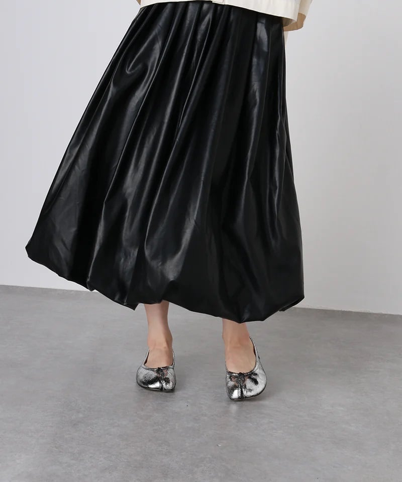 torrazzo donna（トラッゾドンナ）】エコレザーバルーンスカート  