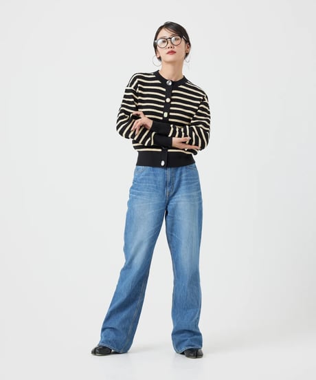 【torrazzo donna（トラッゾドンナ）】ワッフル編みビジューカーディガン