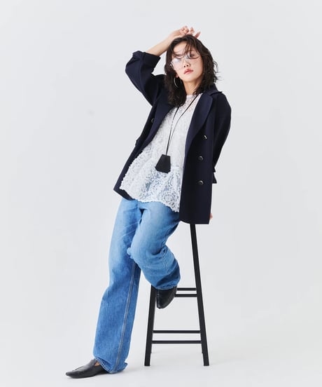 【torrazzo donna（トラッゾドンナ）】メッシュ刺繍レースノースリーブトップス