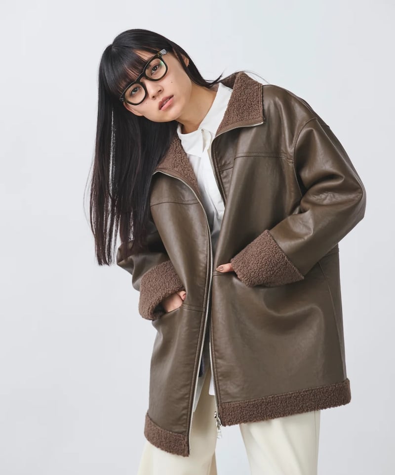 【TORRAZZO DONNA】エナメル×ボア リバーシブルコート　ブラック GARAGE OF GOOD CLOTHING｜【TORRAZZO DONNA】エナメル×ボア