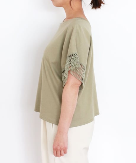 【torrazzo donna （トラッゾドンナ）】カットソー×レース Tシャツ