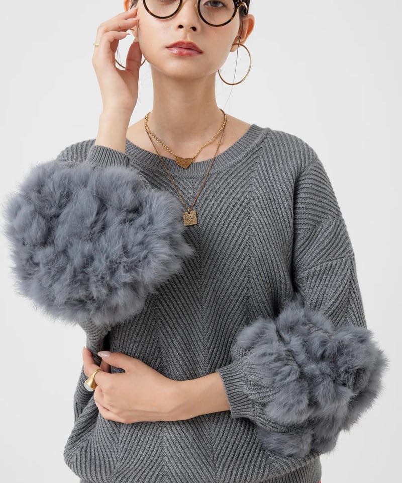 torrazzo donna（トラッゾドンナ）】ラビットファー2WAYニット