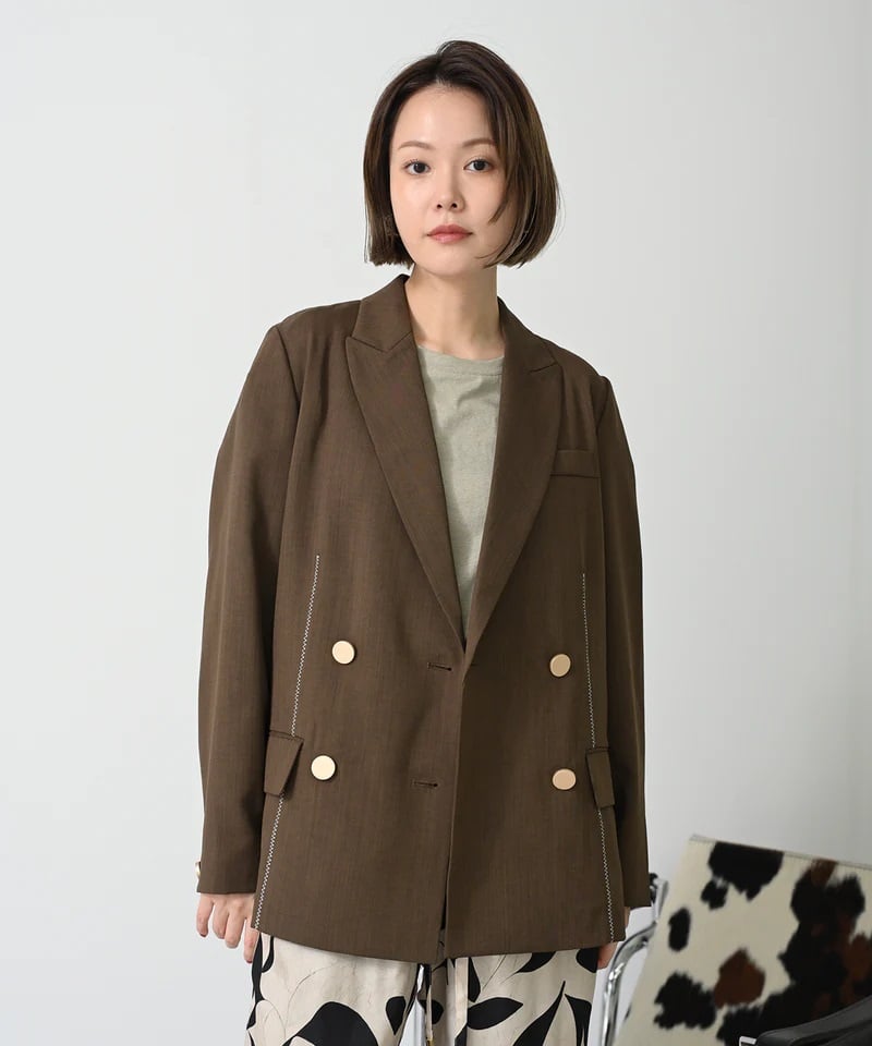 HERENCIA（ヘレンチア）】ジグザグステッチ テーラードジャケット