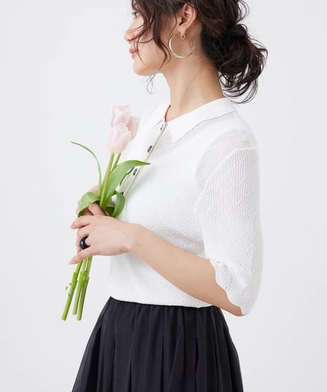 【torrazzo donna（トラッゾドンナ）】ポロサマーニットトップス