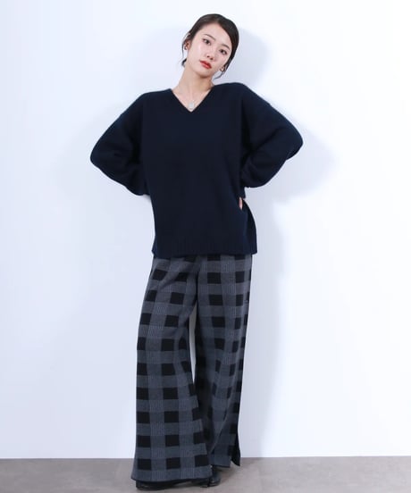 【torrazzo donna（トラッゾドンナ）】ラクーン混ベーシック2WAYネックトップス