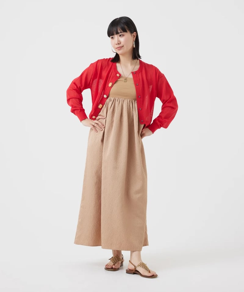 torrazzo donna（トラッゾドンナ）】麻混ビジューカーディガン | nulla