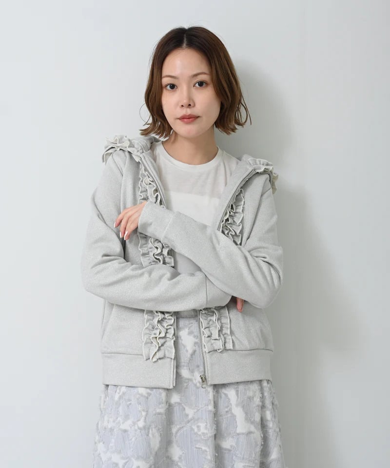 Herencia ヘレンチア フリルパーカー HERENCIA（ヘレンチア）】ラメフリルパーカー | nulla online