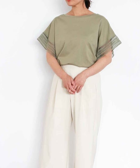 【torrazzo donna （トラッゾドンナ）】カットソー×レース Tシャツ
