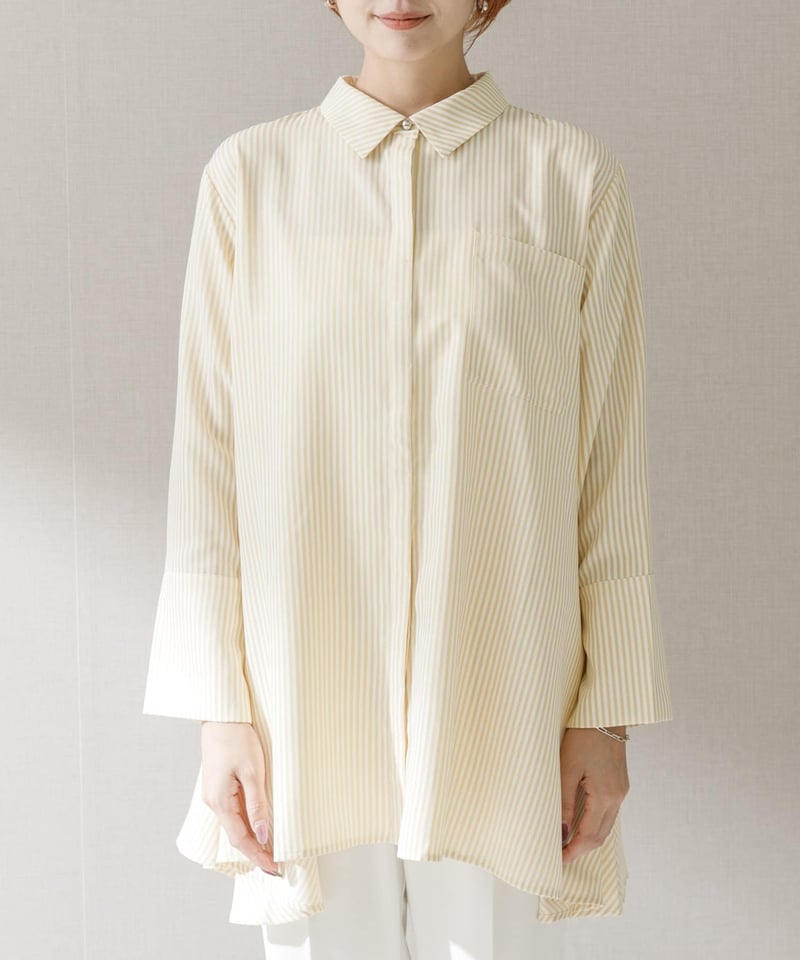 torrazzo donna(トラッゾドンナ)】Aライン ストライプシャツ torrazzo donna(トラッゾドンナ)】Aライン ストライプシャツ