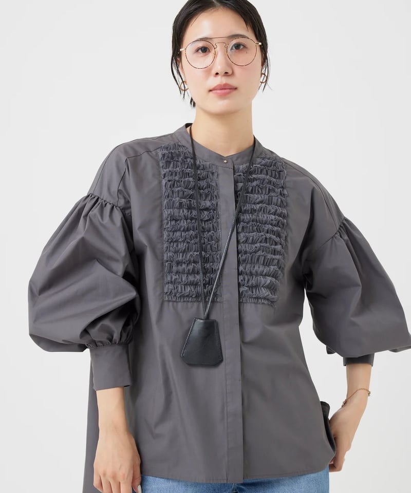 新品TORRAZZO DONNA 16,500円 別注チュールフリル付ブラウス 手洗い可能》TORRAZZO DONNA別注チュールフリル付ブラウス/le