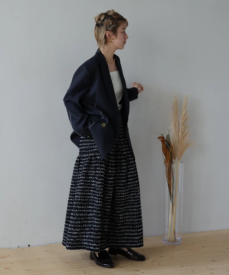 HERENCIA（ヘレンチア）】ジグザグステッチ テーラードジャケット