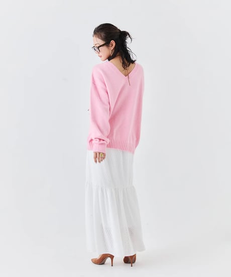 【torrazzo donna（トラッゾドンナ）】ラクーン混ベーシック2WAYネックトップス
