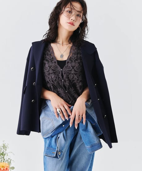 【torrazzo donna（トラッゾドンナ）】立体コード刺繍レース ベスト