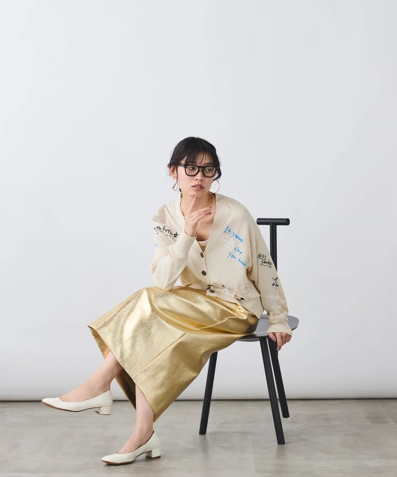 2024AW TORRAZZO DONNA ラメニットプリーツスカート ゴールド 2024AW TORRAZZO DONNA ラメニットプリーツスカート ゴールド