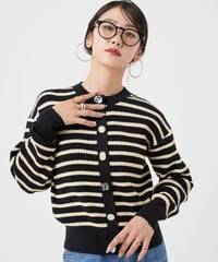 【torrazzo donna（トラッゾドンナ）】ワッフル編みビジューカーディガン
