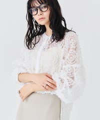 【torrazzo donna（トラッゾドンナ）】メッシュ刺繍レースブラウス