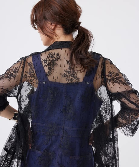 【torrazzo donna（トラッゾドンナ）】フローラルラッセルレースジャケット