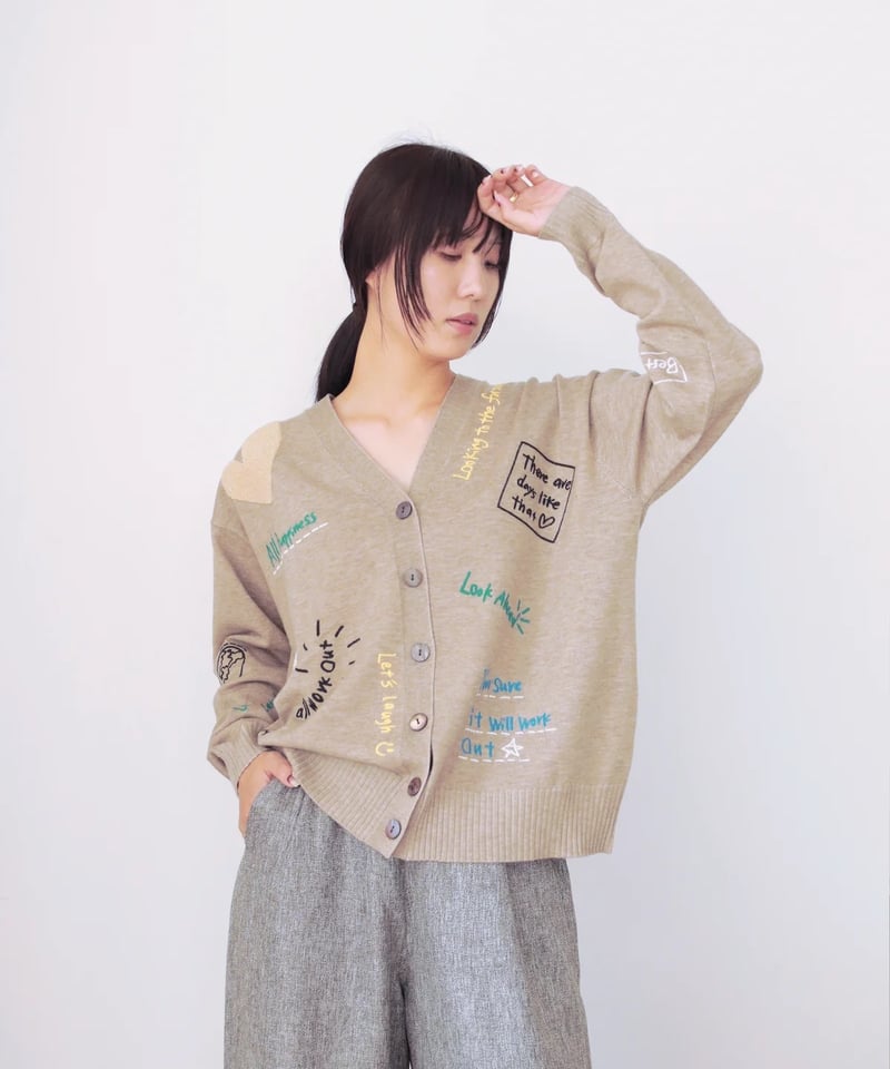 TORRAZZODONNA ハッピーエンブロイダリーカーディガン torrazzo donna（トラッゾドンナ）】ハッピーエンブロイダリー