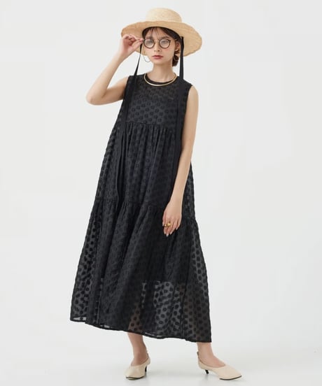 【torrazzo donna（トラッゾドンナ）】ドットシアーティアード2WAYワンピース