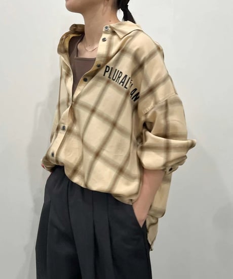 【HERENCIA（ヘレンチア）】ソフトチェック ロングシャツ