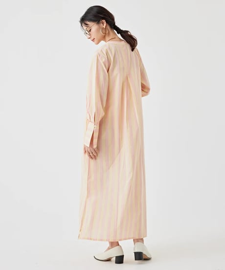 【torrazzo donna（トラッゾドンナ）】ストライプブロックプリントドレス