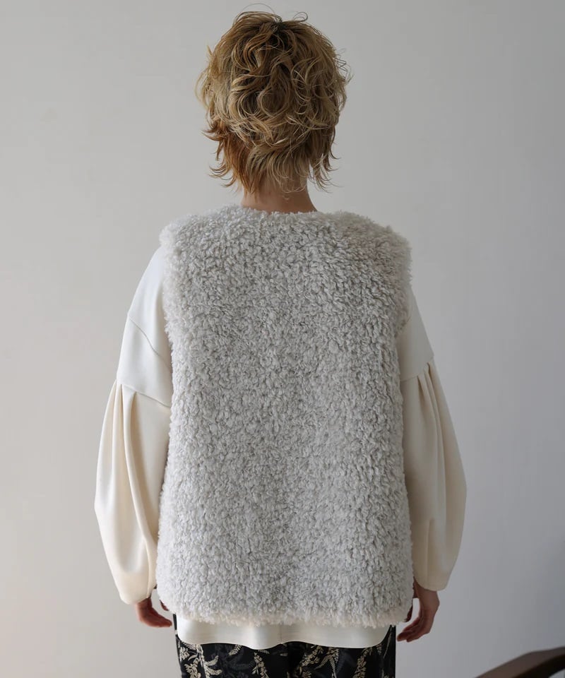 HERENCIA（ヘレンチア）】サイドリボン ボアベスト | nulla online