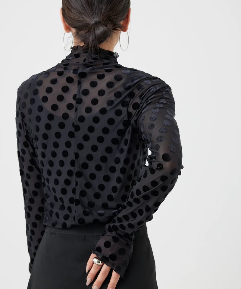 IENA TORRAZZO DONNA ブラウス ドット 長袖 シアー Free torrazzo donna（トラッゾドンナ）】ドットシアートップス | nulla online
