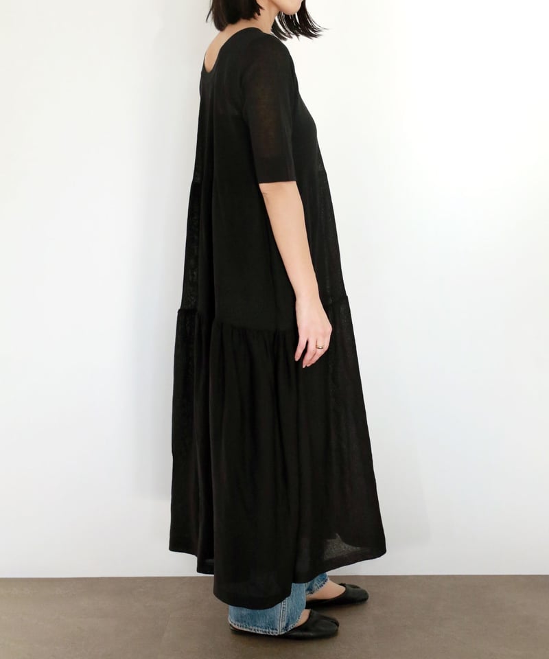 イエナ　トラッツォドンナ　ドットティアードワンピース　 ブラック USED IENA/イエナ TORRAZZO DONNA/トラッゾドンナ 2way dot