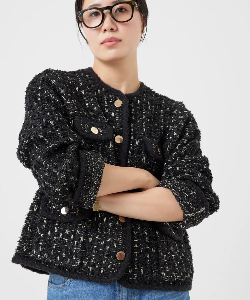 torrazzo donna（トラッゾドンナ）】ツイードニットジャケット | nulla