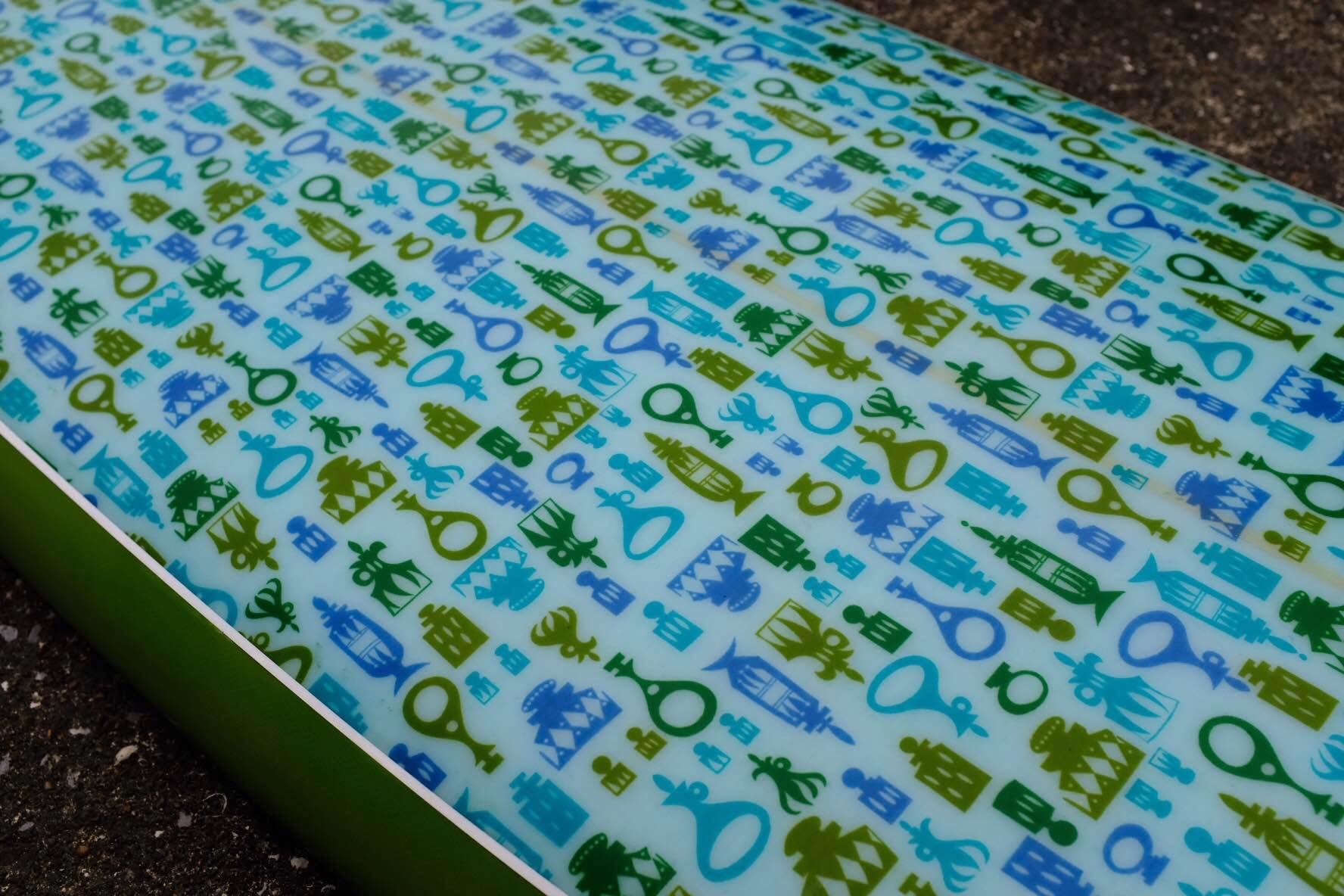 シングルフィン サーフボード AUTHENTIC vintage fabric&pi