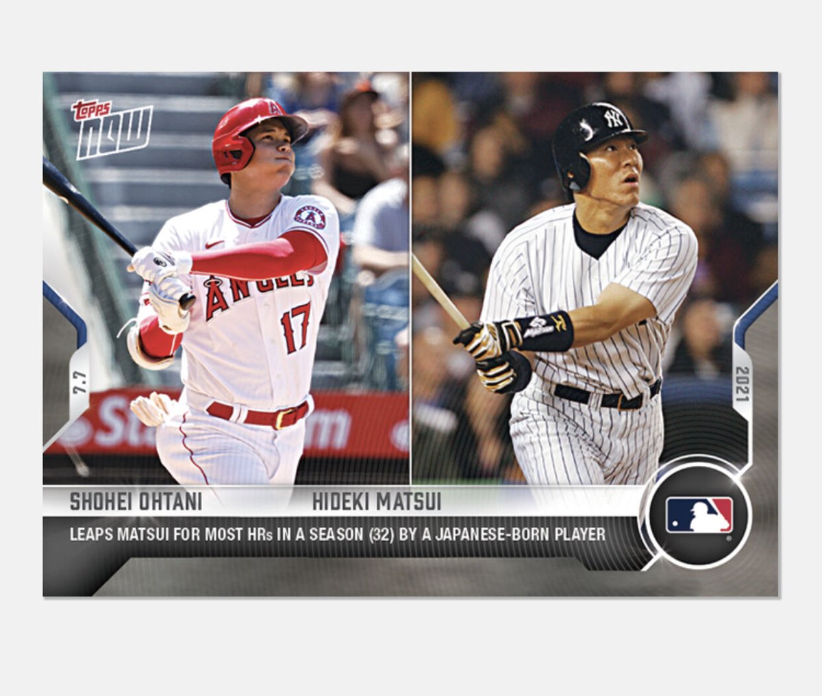 入荷 2021 topps now 大谷翔平 日本人シーズン最多HR記録更新 松井秀喜 