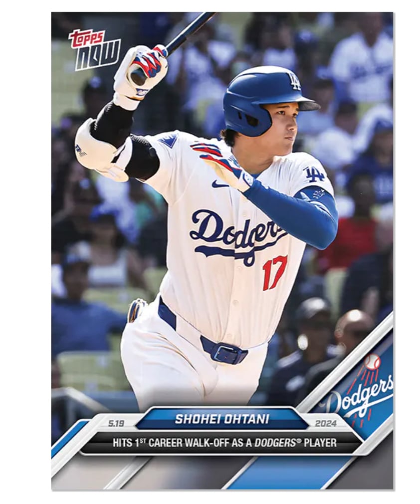 2024 topps now 大谷翔平 ドジャースで初 サヨナラヒット | sportsc
