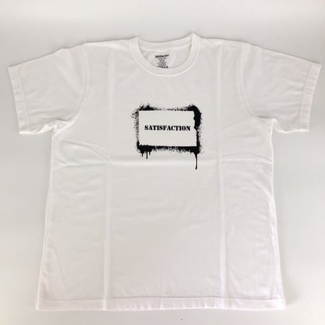SatisfactionステンシルTシャツ ホワイト