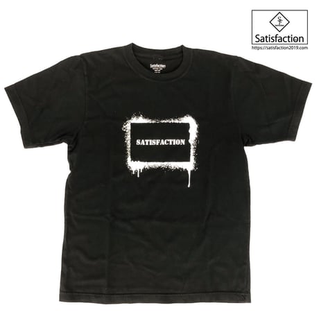 SatisfactionステンシルTシャツ ブラック