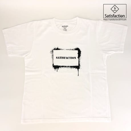 SatisfactionステンシルTシャツ ホワイト
