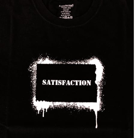 SatisfactionステンシルTシャツ ブラック