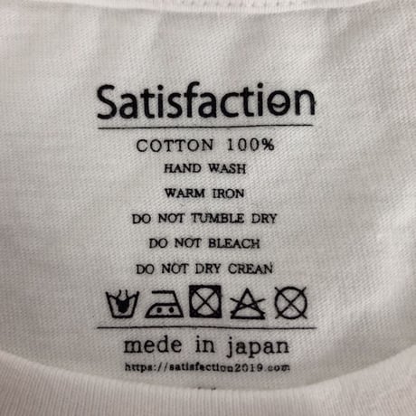 SatisfactionステンシルTシャツ ホワイト
