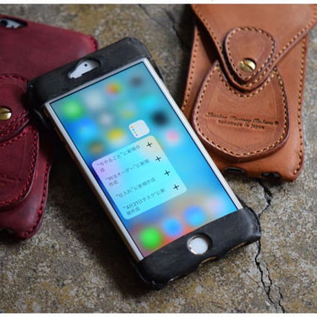 ROBERU iPhone Leather Case for iPhone 6 Plus, 6s Plus CAMEL / RED / NAVY