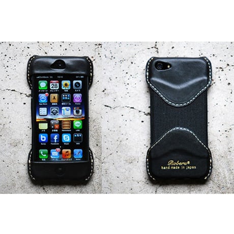 ROBERU Leather Case for iPhone 5 BLACK