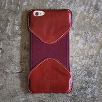ROBERU Leather Case for iPhone 6 Plus  DARK RED