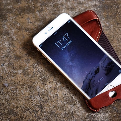 ROBERU Leather Case for iPhone 6 Plus  DARK RED