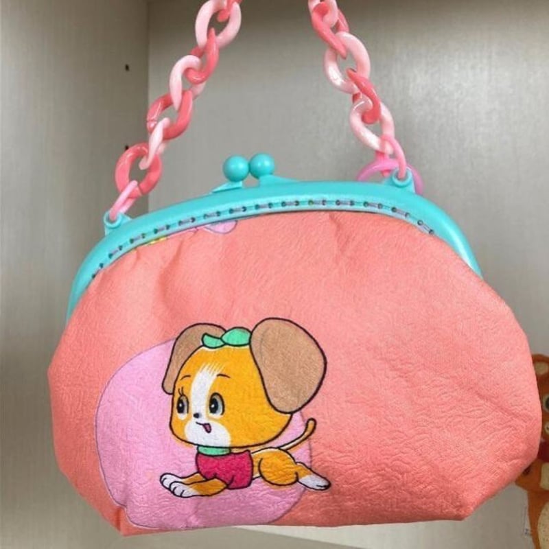 makana⭐️ 昭和レトロわんこプラがま口ポーチ | りんとはな