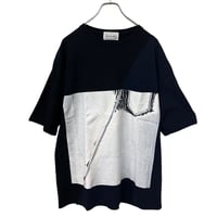 SLASH WALL TEE （BLACK / NAVY）
