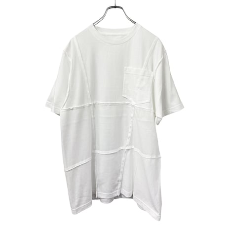 BROKEN PANEL POCKET T-SHIRT  (white)