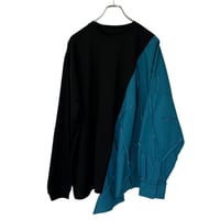prism grunge half shirt (black × dark green)