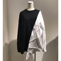dress grunge half shirt （black × white）